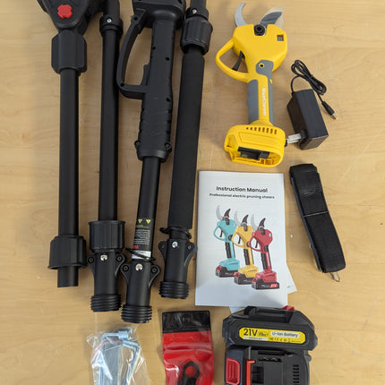 MuatCtarom 2-in-1 Cordless Electric Pruning Shears & 8 ft Pole Pruner, 1000W Brushless with 2 Batteries