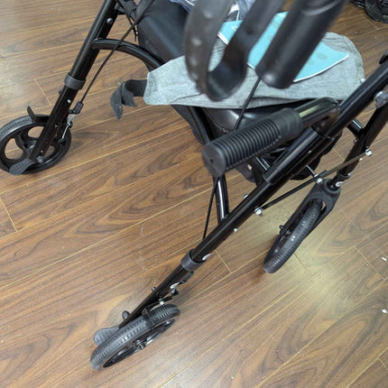 Purarelax Upright Rollator Walker, Stand Up Walkers with Armrest, 10" Wheels, Fr
