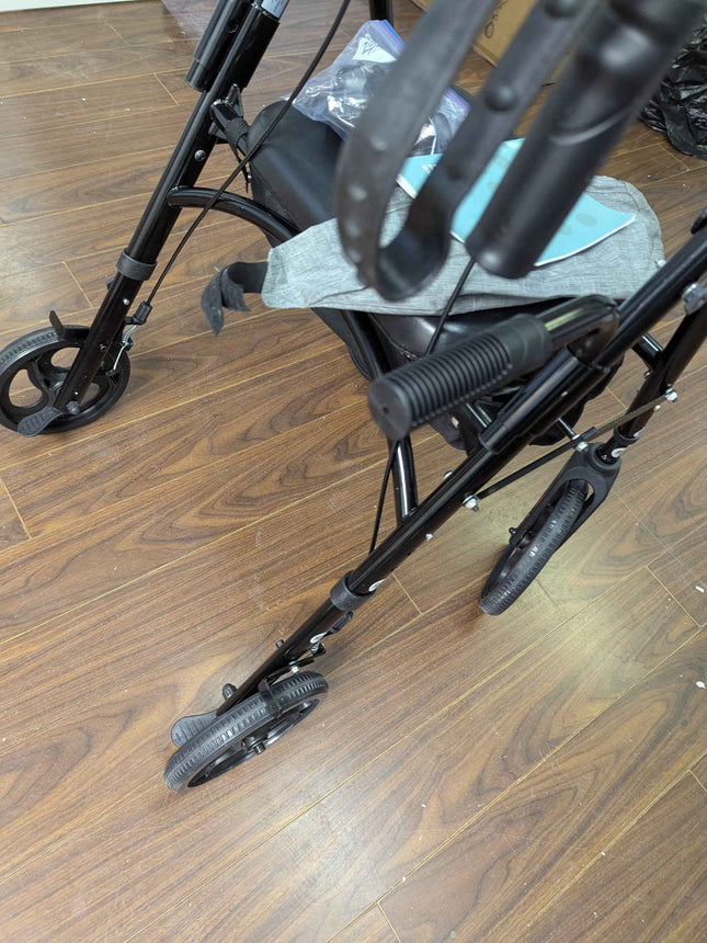 Purarelax Upright Rollator Walker, Stand Up Walkers with Armrest, 10" Wheels, Fr