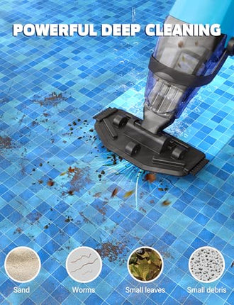 Pool Vacuum Cleaner for Above Ground Pool & In Ground Cordless Rechargeable Pool