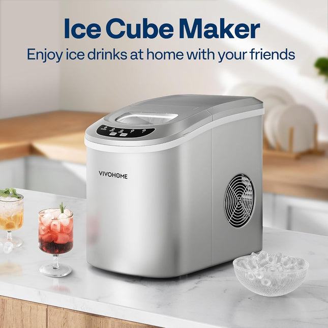 VIVOHOME Electric Portable Compact Countertop Automatic Ice Cube Maker Machine w