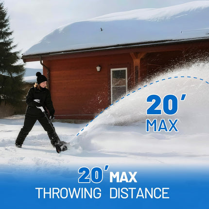 Litheli Cordless Snow Shovel, 20V 12'' Brushless Electric Snow Blower for Drivew