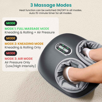 Nekteck Shiatsu Foot Massager Machine with Soothing Heat, Deep Kneading with air