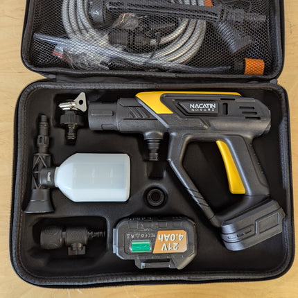 Incomplete — NACATIN 1000 PSI Cordless Pressure Washer, 21V 4.0Ah Brushless