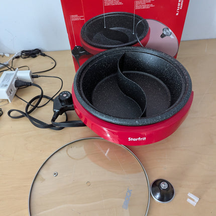 Starfrit The Rock Dual-Sided Electric Hot Pot - 3L - Rock.Tec Non-Stick - Variab