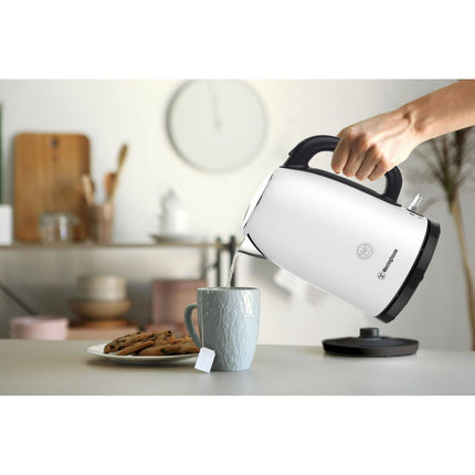 Westinghouse 1.7L Electric Steel Kettle - Matte White, Durable Steel Body Constr