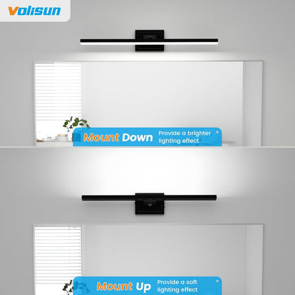 VOLISUN 31.5 Inch Modern Bathroom Vanity Light, Rotatable, 18W Dimmable 5CCT