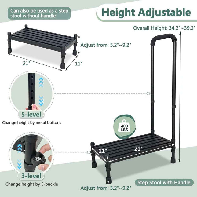 Medical Step Stool with Handle for Elderly SUV Car Step Stool Standing Assist Ai