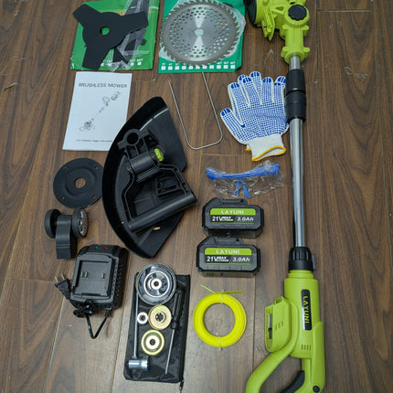 Incomplete — LAYUNI 21V Brushless Cordless Weed Wacker, 4-in-1 Trimmer & Edger