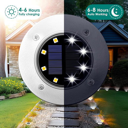 SOLPEX Solar Lights Outdoor Waterproof, 8 Pack Solar Ground Lights, Solar Garden