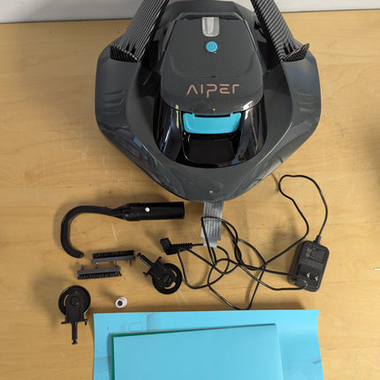 AIPER Seagull SE Cordless Robotic Pool Cleaner, 90 Minute Runtime with Dual Drive Motors, LED Indicators and Self-Parking, Grey
