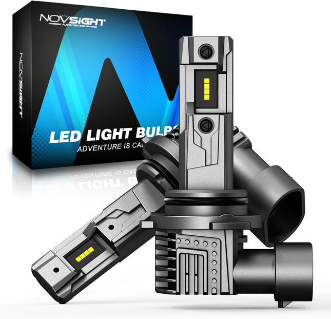 NOVSIGHT 9006 LED Headlight Bulbs - 500% Super Bright 9006 HB4 Led Bulbs, 1:1 Si