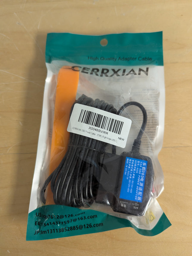 This OBD power cable from CERRXIAN delivers 24/7 surveillance mode and low volta