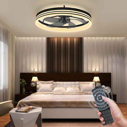 Ltemziiy Ceiling Fans with Lights and Remote, 19.7" Low Profile Flush Mount Ceil