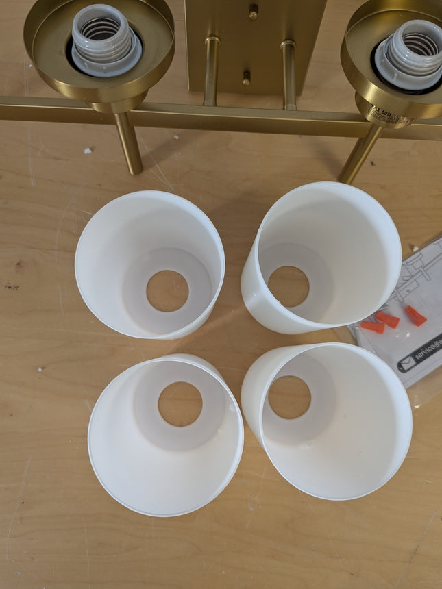 AONEON Wall Light Fixtures 4-Light Over Mirror, Gold Vanity Lights with White Fr