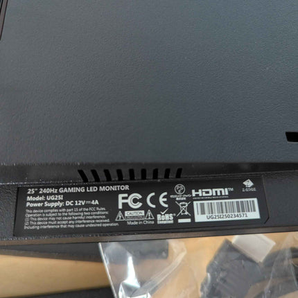 Z-Edge 24.5" Gaming Monitor, Z-Edge UG25I FHD 1920x1080 240Hz Gaming Monitor, 1m