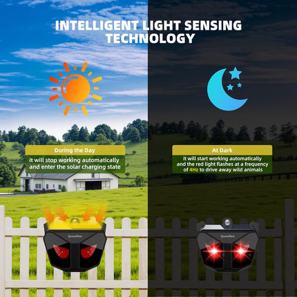 4 Pack Animal Deterrent Devices,Solar Powered Animal Repeller Outdoor with Red L