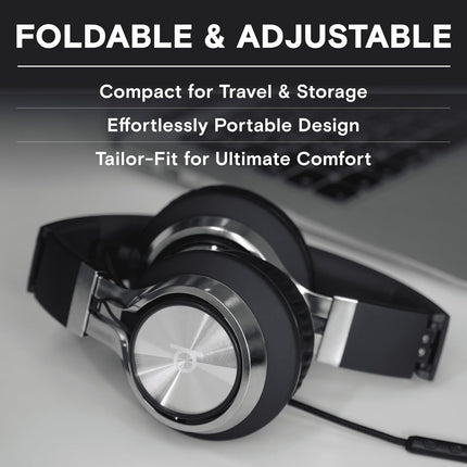 Artix® CL750 Premium Wired On Ear Headphones with Microphone, Comfortable Noise