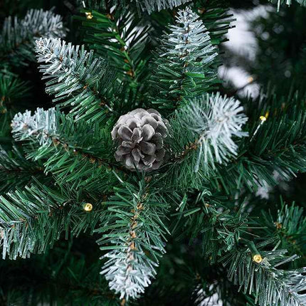 Prelit Artificial Christmas Tree Flocked Snow Trees with Pine Cone Decoration 6FT https://a.co/d/0g7kI8mh