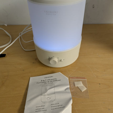 ASAKUKI Humidifiers for Bedroom, 3L Top Fill Cool Mist Air Humidifier & Aroma Di