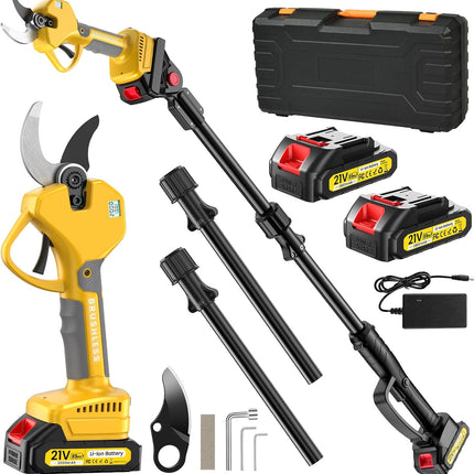 MuatCtarom 2-in-1 Cordless Electric Pruning Shears & 8 ft Pole Pruner, 1000W Brushless with 2 Batteries