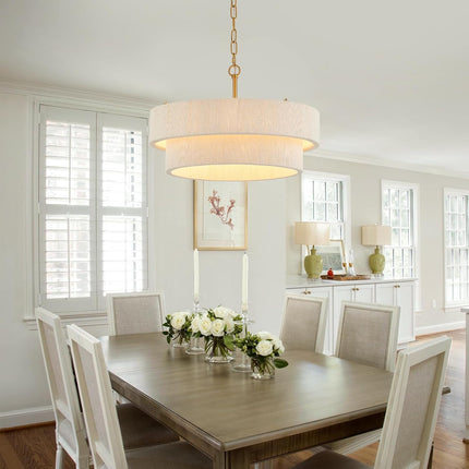 ELYCCUPA 20”Hand Woven Rattan Chandelier Boho Pendant Light Adjustable Coastal P