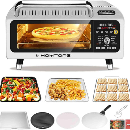 Homtone Pizza Oven Air Fryer Combo, 10-in-1 Electric Countertop Toaster Oven, 19