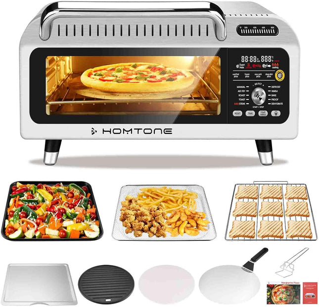 Homtone Pizza Oven Air Fryer Combo, 10-in-1 Electric Countertop Toaster Oven, 19
