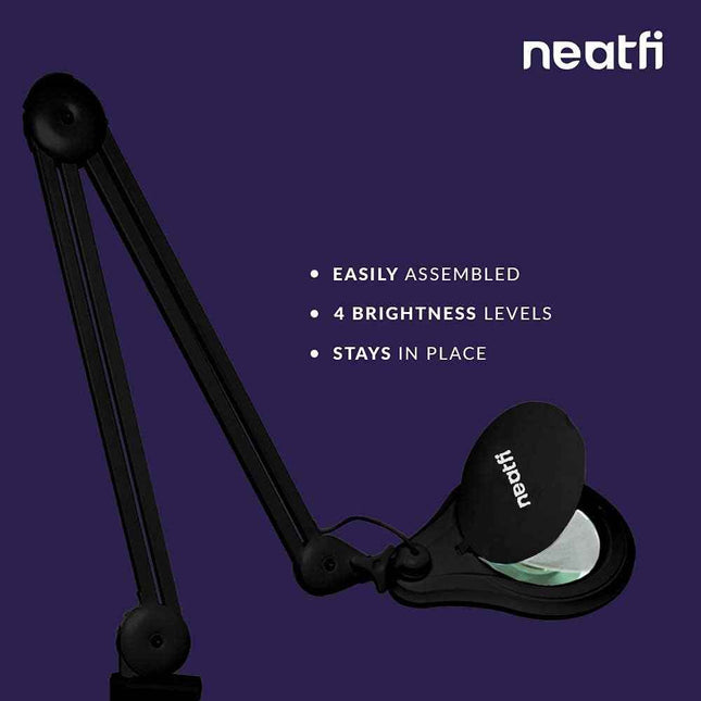 Neatfi 1,200 Lumens Super LED Magnifying Lamp with Clamp | Dimmable | Microfiber