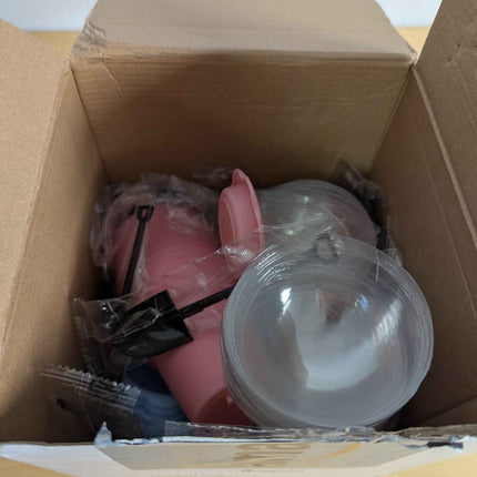 50 Pack Flowerpot Dessert Cup Plastic Cake Cups with Lid Shovel Spoon Bottom Tra