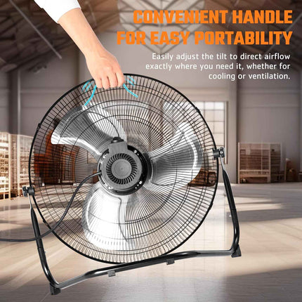 Xcity 18-Inch Metal Floor Fan, High Velocity 4000 CFM Industrial Fan, 3-Speed &