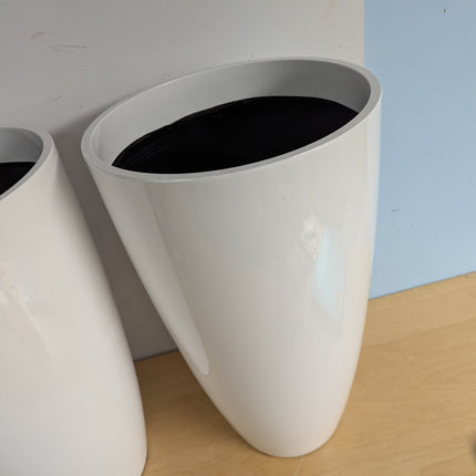 (NO TRAY) QCQHDU 21 Inch Tall Planters, 2 Pack, Indoor & Outdoor