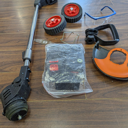 FISIYINDZ Cordless Electric Weed Wacker 21V with 2x 2000mAh Batteries, 3-in-1 Grass Trimmer & Edger (Only 1 Steel Blade)