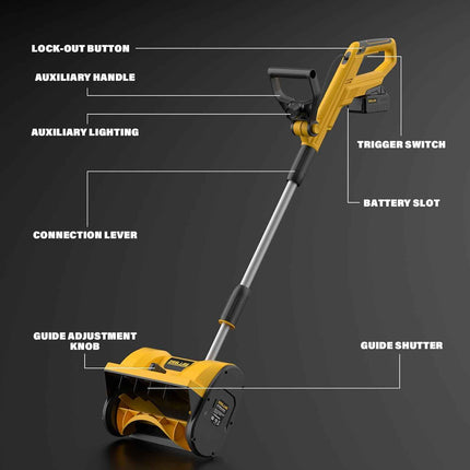 Cordless Electric Snow Shovel, 20V 12-Inch Snow Blower Cordless with Directional