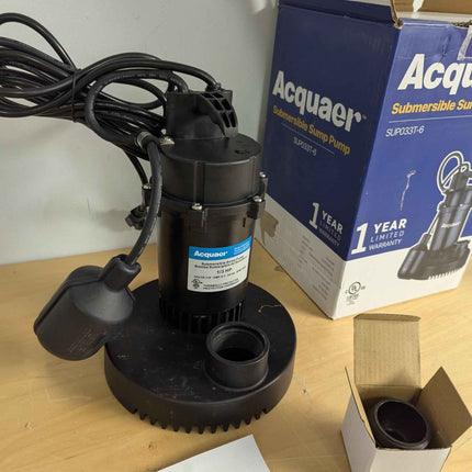 Acquaer 1/3HP Sump Pump, 3040GPH Submersible Clean/Dirty Water Pump with Automat