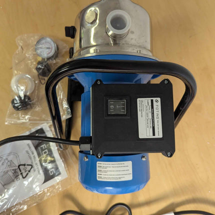 FOTING 1.6HP Shallow Well Pump, 1215GPH 115V Portable Garden Pumps, Stainless St