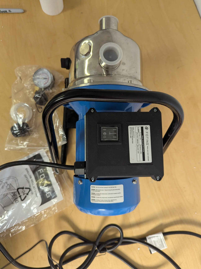 FOTING 1.6HP Shallow Well Pump, 1215GPH 115V Portable Garden Pumps, Stainless St