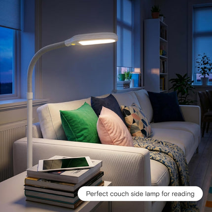 Brightech Litespan LED Floor Reading Lamp, 12W 850-950 Lumens Daylight Gooseneck Standing Light for Crafts & Over Chair