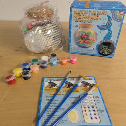 Glow in The Dark Terrarium Crafts Kit for Kids… (Mermaid Terrarium)