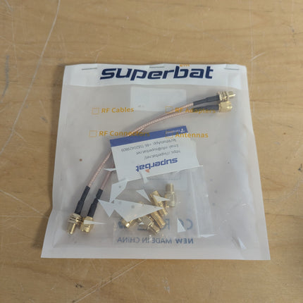 SUPERBAT SMA Male to Female 6inches RF Coax Cable & 5pcs Adapter Kit - SMA/SMA/R