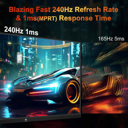 Z-Edge 24.5" Gaming Monitor, Z-Edge UG25I FHD 1920x1080 240Hz Gaming Monitor, 1m