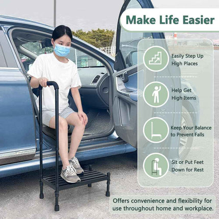 Medical Step Stool with Handle for Elderly SUV Car Step Stool Standing Assist Ai