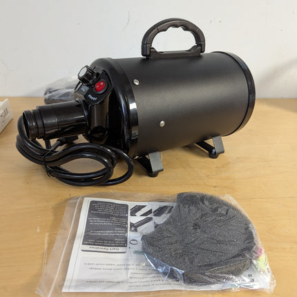 PETNF 3.2HP High Velocity Dog Dryer with 4 Nozzles, Adjustable Speed & Heat Pet Grooming Blower, 73 in Hose