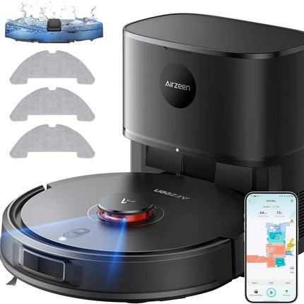 Airzeen Robot Vacuums and Mop, 3.3L Self-Emptying Robot Vacuum, 5000Pa Suction A