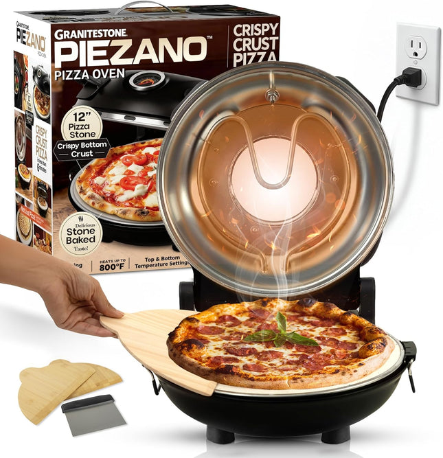 (Used - fair) PIEZANO Crispy Crust Pizza Oven by Granitestone – Electric Pizza O