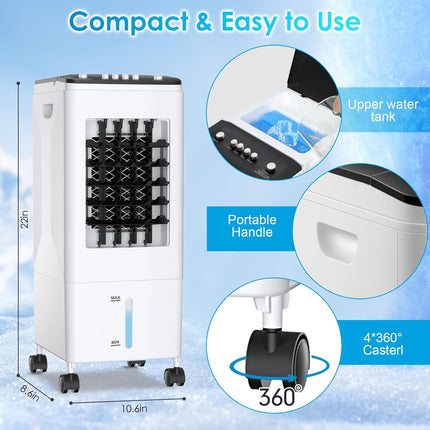 Portable Air Conditioner, 6L Water Tank with 3 Ice Packs, 3-in-1 Evaporative Coo