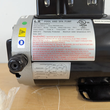 LINGXIAO LX 4HP 2-Speed Hot Tub Spa Pump, 220-240V, 2 Inch Ports