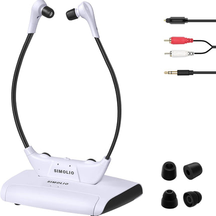 SIMOLIO Digital Wireless Headphones for TV for Seniors w/Dialogue Clarified & En