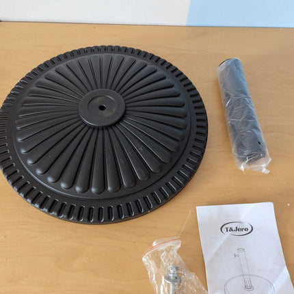 T&Jero 26 lb Round Heavy Duty Patio Market Table Umbrella Base Stand Weight Pre-