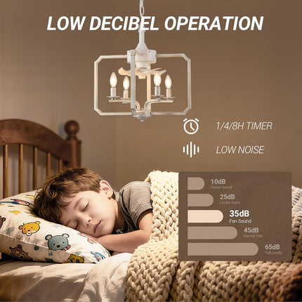 LVYEAYOU Chandelier Ceiling Fan, 20" Farmhouse Fandelier Ceiling Fans with Light